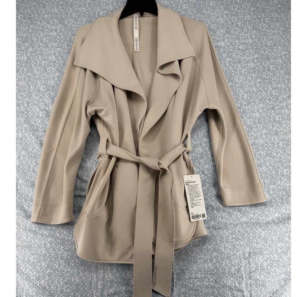 Lululemon Softstreme Belted Wrap White Opal M/L LW3EZIS Jacket Coat